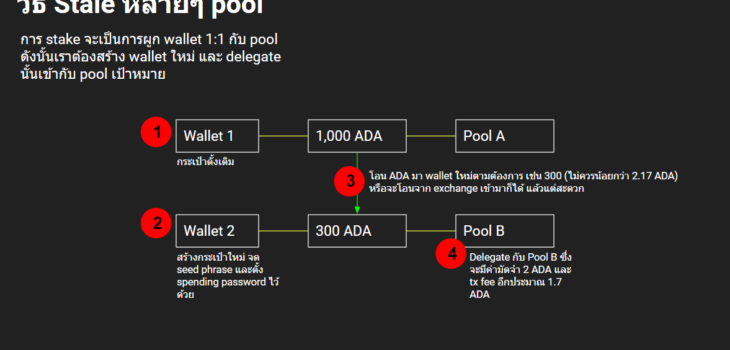 วิธี stake หลายๆ pool บน cardano